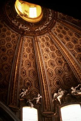 Bernini, Gian Lorenzo, d. 1680 -Title- San Andrea al Quirinale -Location- Rome, Italy -Date- 1658-1670 -View- Int- View into dome
