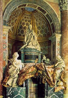 bernini- Tomb of Pope Alexander (Chigi) VII-1671-78-Marble and gilded bronze-Basilica di San Pietro, Vatican