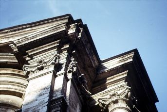 Cortona, 1596-1669 -Title- Santa Maria della Pace -Location- Rome, Italy -Date- 1656-1657, facade -View- Ext- Detail of entablature