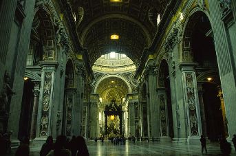 St. Peter's. The nave. Baldacchino in the middle.