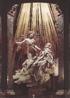 bernini- The Ecstasy of Saint Therese (overview)-1647-52-Marble-Cappella Cornaro, Santa Maria della Vittoria, Rome