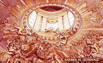 Bernini, Gian Lorenzo, d. 1680 -Title- San Andrea al Quirinale -Location- Rome, Italy -Date- 1658-1670 -View- Int- View of altar cupola 