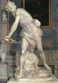 bernini- David-1623-24-Marble, height 170 cm-Galleria Borghese, Rome