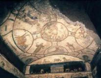 Good Shepherd, Orants, and Story of Jonah, painted ceiling of the Catacomb of Saints Peter and Marcellinus, Rome, 4th century