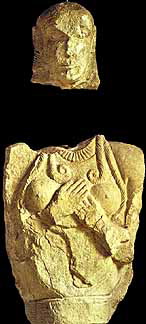 Head of a Female Figure and a Female Torso from The Peitrera Tomb, Vetulonia, 640 B.C. 