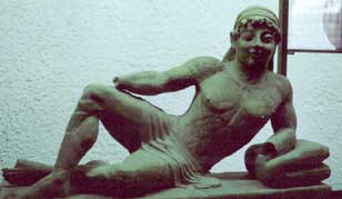 Statuette of Reclining Youth, 5th B.C.