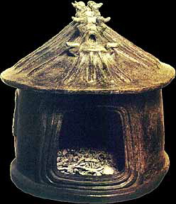 Cinerary Hut Urn, With Cremated Remains, Impasto, 8th B.C.