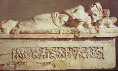 Sarcophagus of Velthur Partunus; Painted Marble and Limestone, 4th B.C.