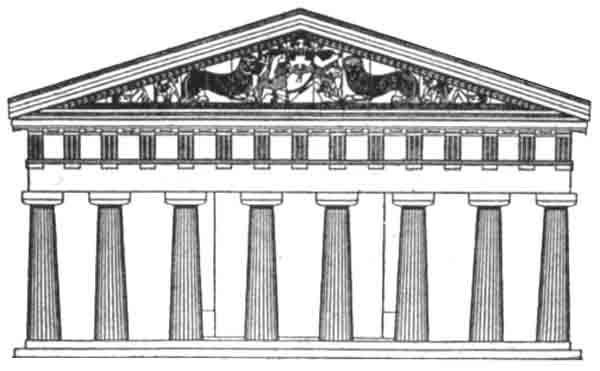 Reconstruction of the west pediment of the Temple of Artemis, Korkyra (Corfu), 600-580 BCE