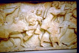 Battle of Gods and Giants, Frieze of Siphnian Treasury, Delphi (c530 BC)