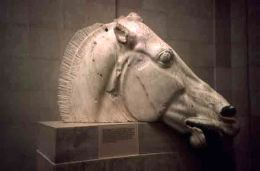 Head of a horse from the east pediment of the Parthenon. Marble