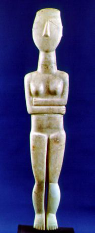 Figure of women, from the Cyclades. Marble, 2500-2200 BCE