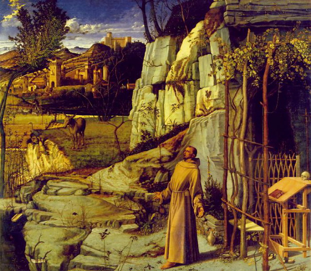 Bellini-St Francis in Ecstasy-1480-85-Oil on panel, Frick Collection New York