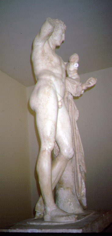 Attributed to Praxiteles, Hermes with the Infant Dionysos at Olympia (c340 BC) marble copy(?) after marble or bronze original