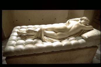 Sleeping Hermaphrodite (Roman copy after Polykles - ca. 160 B.C.)  marble