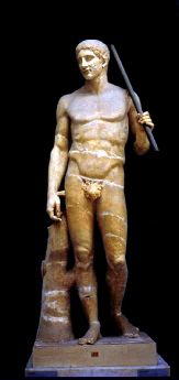 polykleitos, Doryphoros (The Canon, or Spear Carrier) marble, c450 BC (Vatican Museums)