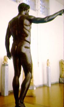 Attributed to Euphranor, Bronze figure (Paris?) found at Antikythera (Athens, National Museum, c340 BC)