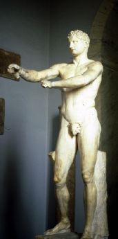 Apoxyomenos ("The Scraper") Roman marble copy after c330 bronze original (Rome, Vatican Museums) 