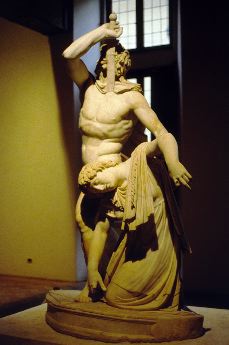 galatian killing self, Roman copy of the original bronze of 220 BCE. Marble