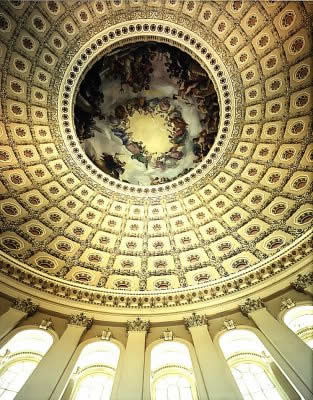 U.S. Capitol Rotunda; The Inner Dome and Canopy over the Rotunda