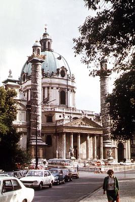 von Erlach, J.B. d1723 -Title- Karlskirche -Location- Vienna, Austria -Date- 1715 -View- Ext- General view